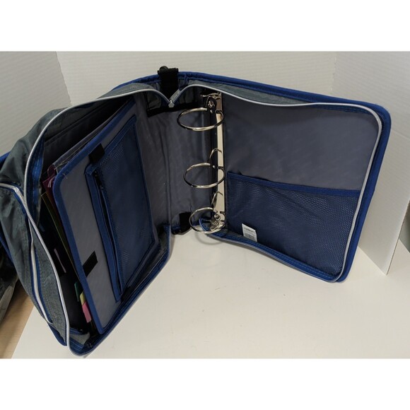 Case-It The Mighty Zip Tab Japanese Wave 3 Ring Zipper Binder & File Folder - Picture 2 of 6